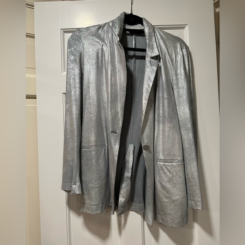 silver knit zara vest